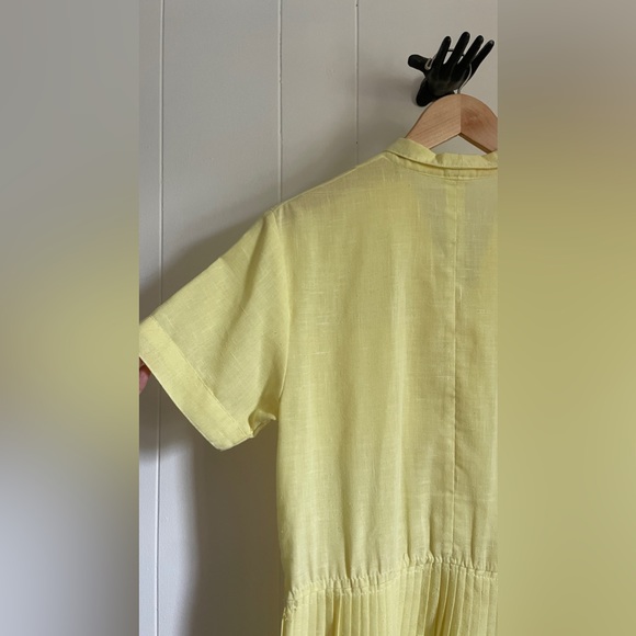 Vintage El and Gi yellow accordion summer dress. Medium, lightweight, cotton. - Picture 5 of 5